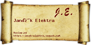 Janák Elektra névjegykártya